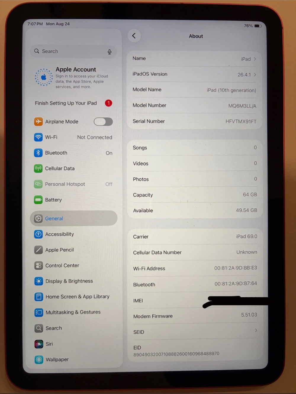 Apple iPad (10th Gen) 64GB - Pink